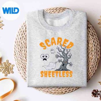 ScaredSheetlessHalloweenGhostMemeSpookedSpiritsweater