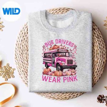 SchoolBusDriverPinkRibbonBreastCancerInOctobersweater