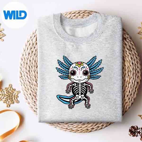 Alternative view of Skeleton Axolotl Halloween Costume Girls SVG PNG Cut File