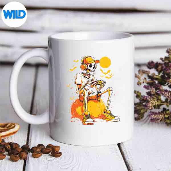 SkeletonGamerVideoGamingHalloweenmug