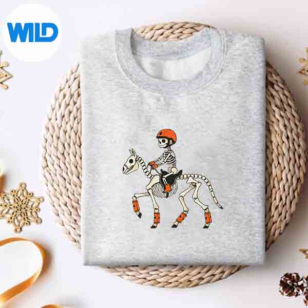 Alternative view of Skeleton Horse Riding Halloween Costume Girl SVG Cut File