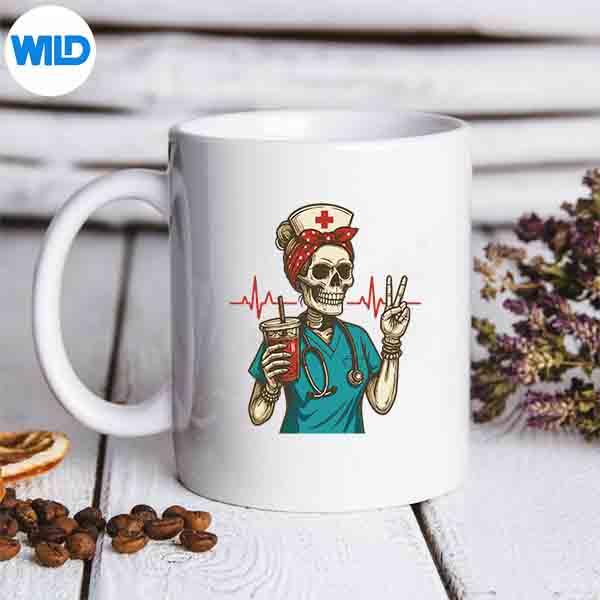 Skeleton Nurse Coffee Lover Halloween SVG PNG 7 SkeletonNurseCoffeeLoverHalloweenmug