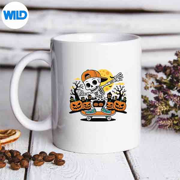 SkeletonSkateboardingSkateboardHalloweenSkatermug