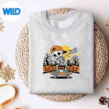 SkeletonSkateboardingSkateboardHalloweenSkatersweater