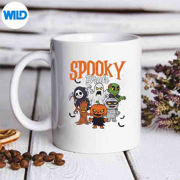 SpookyBruhMummyBooZombiePumpkinHalloweenCostumesmug