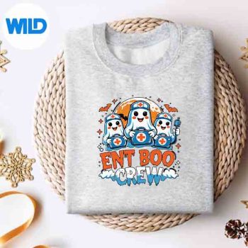 SpookyEntBooCrewNurseHalloweenGhostOtolaryngologysweater