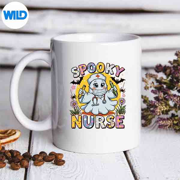 Spooky Nurse Ghost Halloween Cute Nursing Lovers Design for Cricut 7 SpookyNurseGhostHalloweenCuteNursingLoversmug