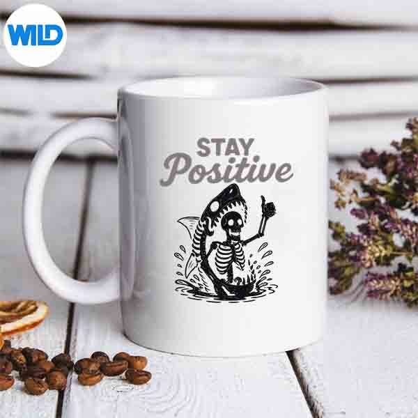 StayPositiveSkeletonSharkHalloweenmug