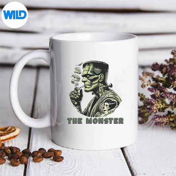 The Bride The Monster Frankenstein Spooky Halloween Digital Design
