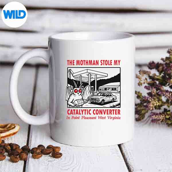 The Mothman Stole My Catalytic Converter Retro Spooky Vector Design