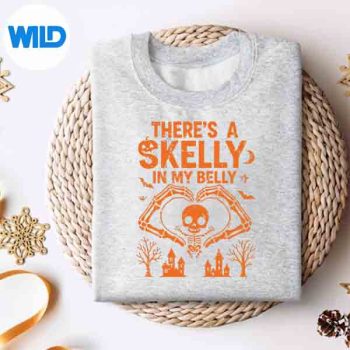 TheresSkellyInMyBellyPregnantSkeletonHalloweensweater