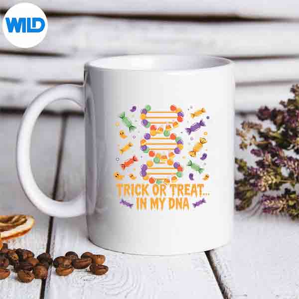 TrickOrTreatInMyDnaGeneticsAndBiologyHalloweenmug