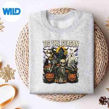 VintageTisTheSeasonHalloweenSkeletonGhostVibesRetrosweater