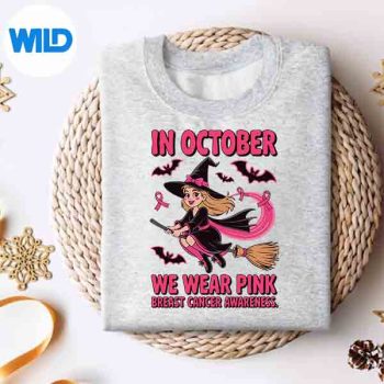 We Wear Pink In October Breast Cancer Halloween Witch SVG PNG Digital Design 4 WeWearPinkInOctoberBreastCancerHalloweenWitchsweater