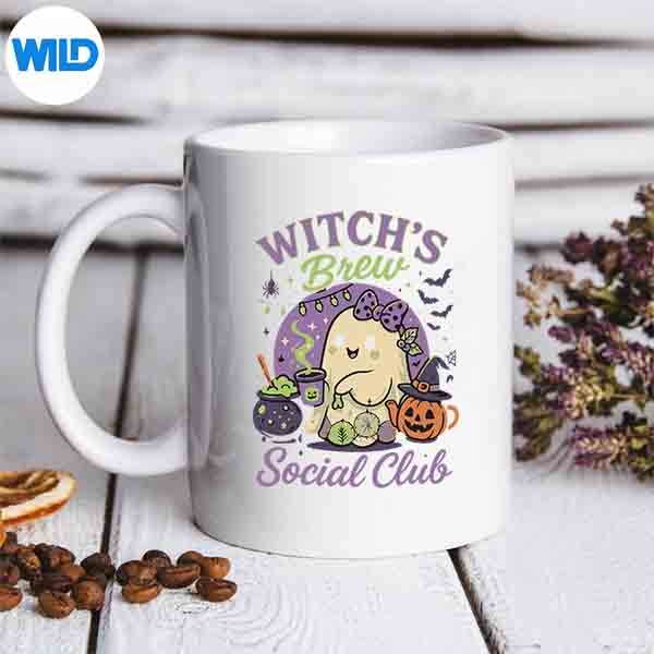 WitchsBrewSocialClubCuteGhostCauldronCoffeemug