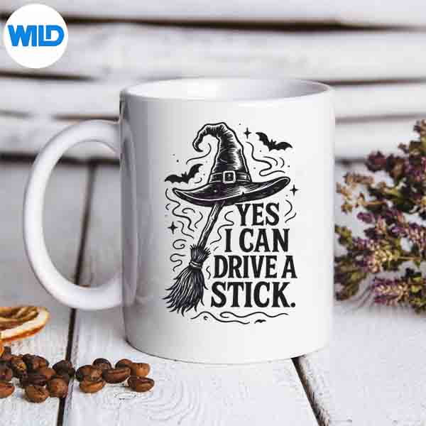 YesICanDriveAStickHalloweenSpookyWitchMommug