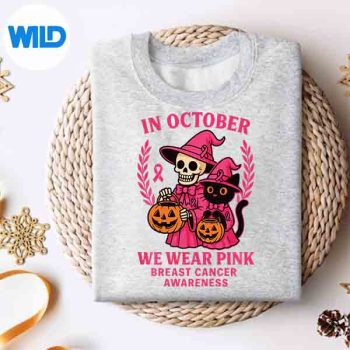 Zombie Black Cat October We Wear Pink Breast Cancer Design for Cricut 4 ZombieBlackCatOctoberWeWearPinkBreastCancersweater
