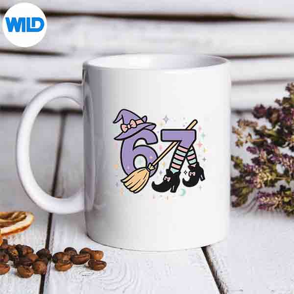 67 Halloween Girls Witch Six Seven 6 7 Brainrot Meme Digital Design 7