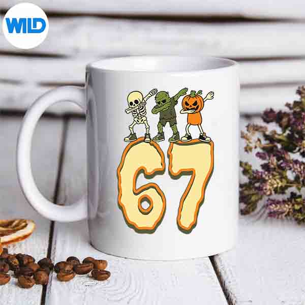 67 Halloween Meme 6 7 Numbers Six Seven Skeleton Cut File 6