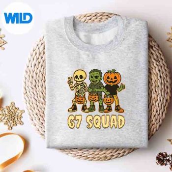 67HalloweenSquadPumpkinSixSevenBrainrotMemesweater