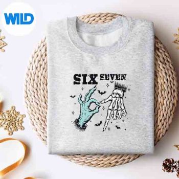 67MemeSpookySkeletonSixSevenGenAlphaSlangsweater