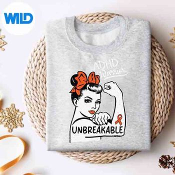 AdhdWarriorAwarenessRibbonOrangeSuppportsweater