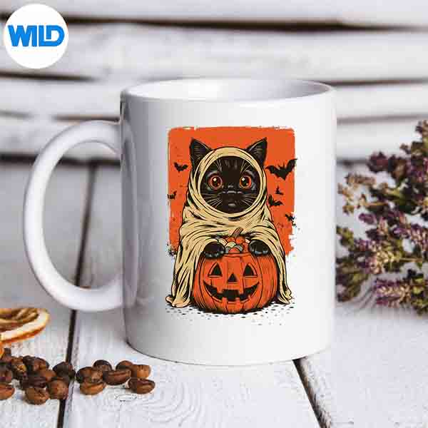 Black Cat Halloween Pumpkin Vintage Silhouette SVG PNG Cut File 6 BlackCatHalloweenPumpkinVintagemug