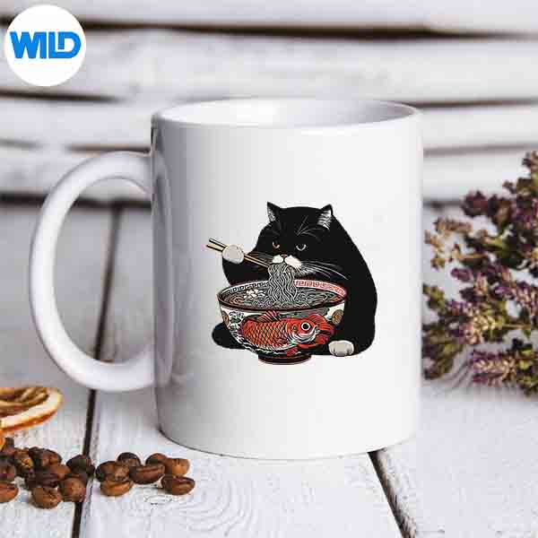 Black Fat Cat Eating Ramen SVG PNG 7 BlackFatCatEatingRamenmug