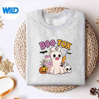 Boo Tox Aesthetic Nurse Ghost Skull Pumpkin Halloween SVG PNG Cut File 4 BooToxAestheticNurseGhostSkullPumpkinHalloweensweater