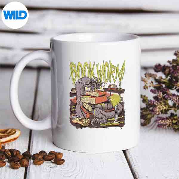 Book Worm Monster Horror Reading Book Lover Digital Design 7 BookWormMonsterHorrorReadingBookLovermug