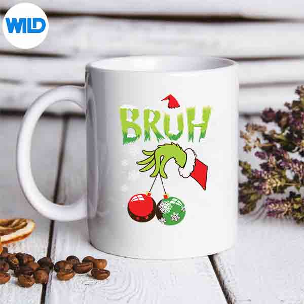 BruhChristmasRedPlaidXmasPajamasmug