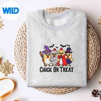 ChickenHalloweenChickOrTreatsweater
