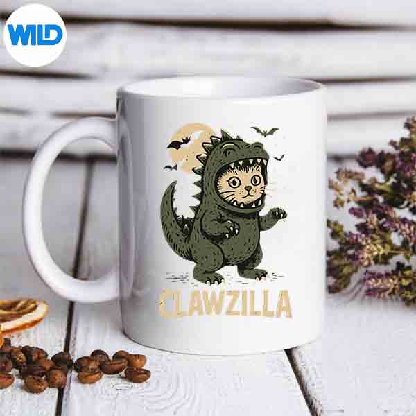 ClawzillaCuteCatMonsterHalloweenPunmug