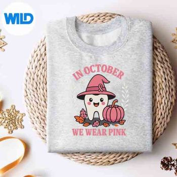 DentalBreastCancerAwarenessInOctoberWeWearPinkToothsweater
