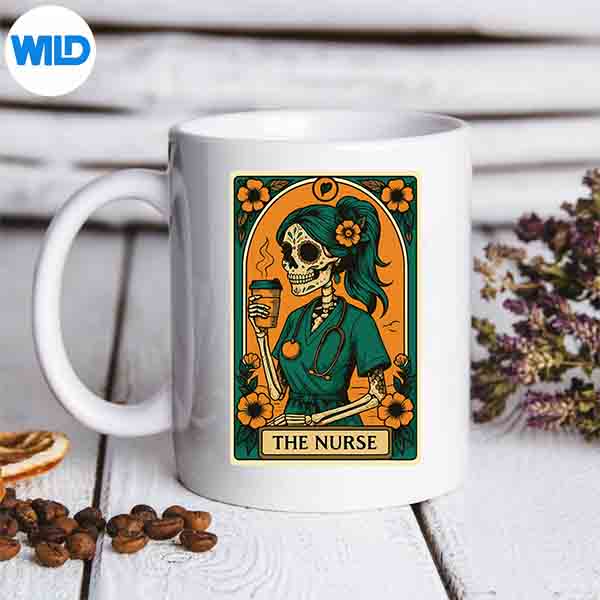 DiaDeLosMuertosTarotCardNurseLaLoronamug