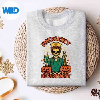 EmergencyDepartmentNurseSkeletonHalloweenMedicalsweater