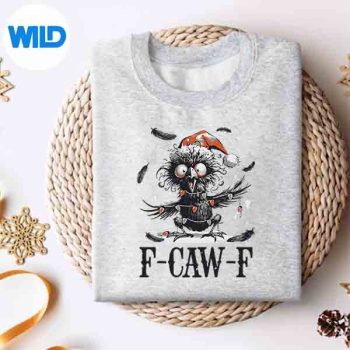 Fcawf Christmas Crow Santa Xmas Light Black Bird SVG Cut File 4 FcawfChristmasCrowSantaXmasLightBlackBirdsweater