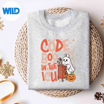 GhostCodeBooInTheIcuNursingNurseHalloweenCostumesweater