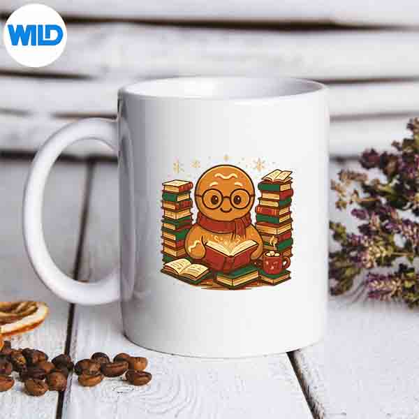 GingerbreadReadingBooksLibrariansMerryChristmasPajamasCutemug