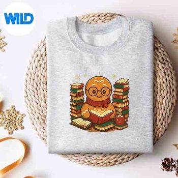 Gingerbread Reading Books Librarians Merry Christmas Pajamas Cute SVG PNG Digital Design 4 GingerbreadReadingBooksLibrariansMerryChristmasPajamasCutesweater