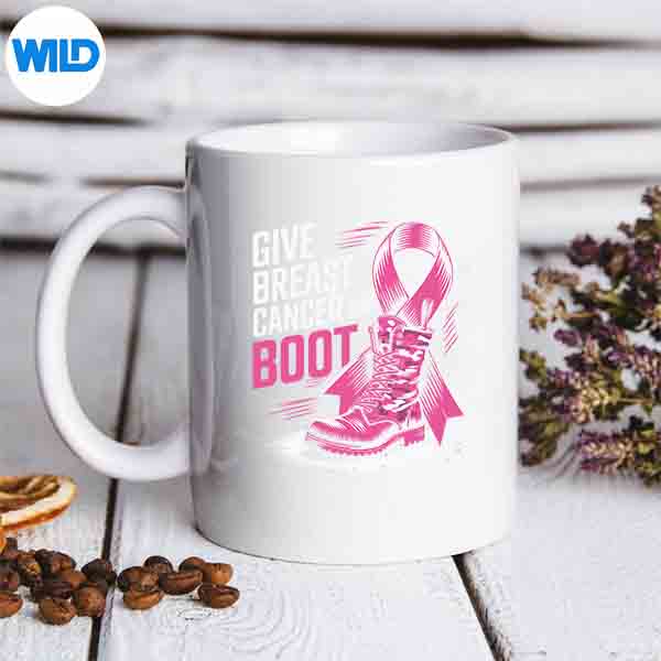 Give Breast Cancer The Boot Pink Military October Awareness Design for Cricut 6 GiveBreastCancerTheBootPinkMilitaryOctoberAwarenessmug