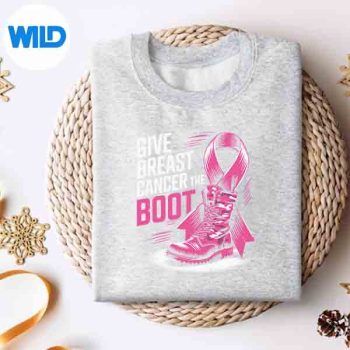 GiveBreastCancerTheBootPinkMilitaryOctoberAwarenesssweater