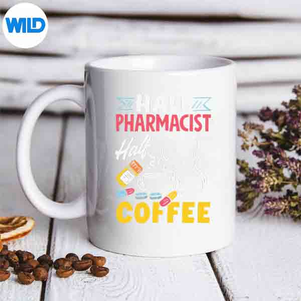Half Pharmacist Half Coffee Pharmacist Coffee Lover Silhouette SVG PNG Cut File 6 HalfPharmacistHalfCoffeePharmacistCoffeeLovermug