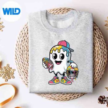 HalloweenGhostFootballDripIceCreamDrippingFootballsweater
