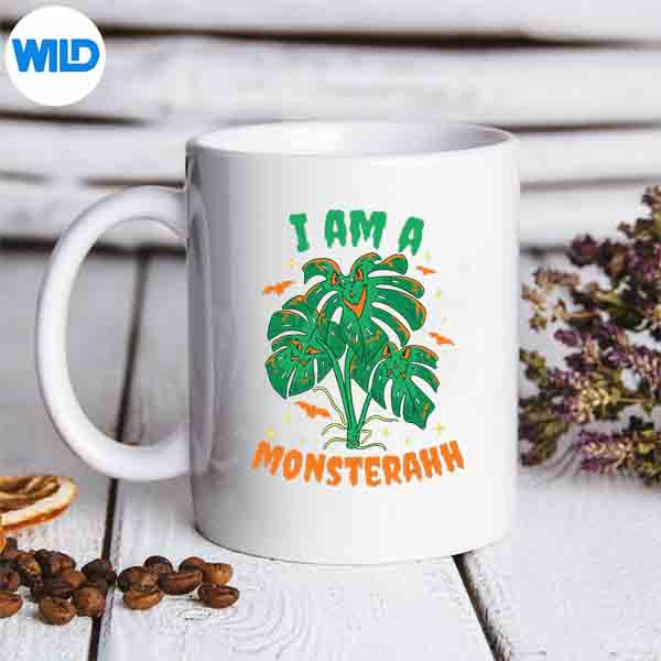 Halloween Monstera Plant Costume Vintage Vector Design 6 HalloweenMonsteraPlantCostumeVintagemug