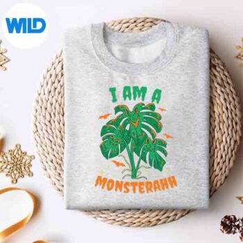 Halloween Monstera Plant Costume Vintage Vector Design 4 HalloweenMonsteraPlantCostumeVintagesweater