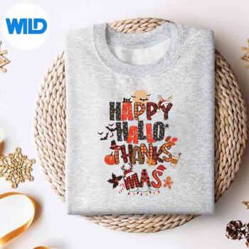 HappyHallothanksmasHalloweenThanksgivingChristmasPjssweater