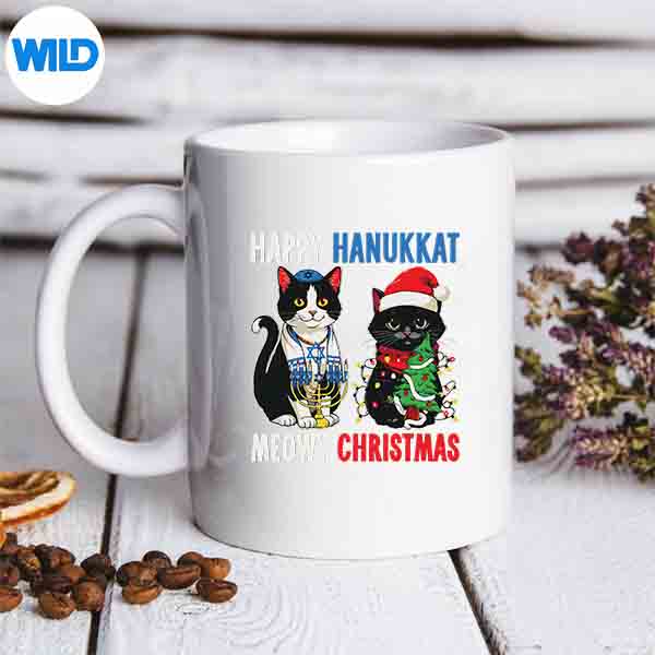 HappyHanukkatMeowyChristmasHanukkahPajamasCatsmug