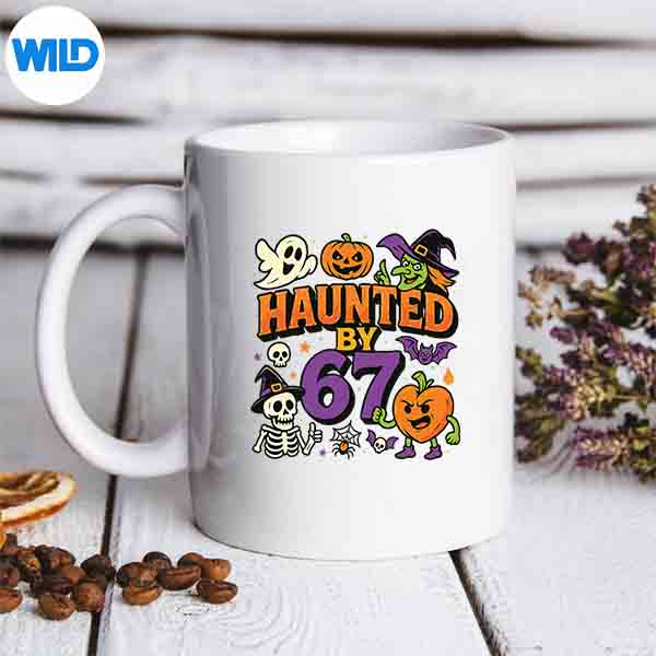 Haunted By 67 Ghost Pumpkin Witch Halloween Costume SVG PNG Digital Design 6 HauntedBy67GhostPumpkinWitchHalloweenCostumemug
