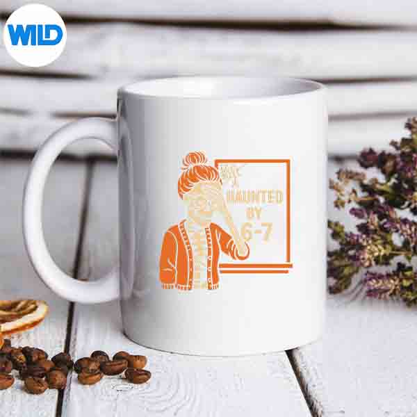 HauntedBy67TeacherHalloweenmug